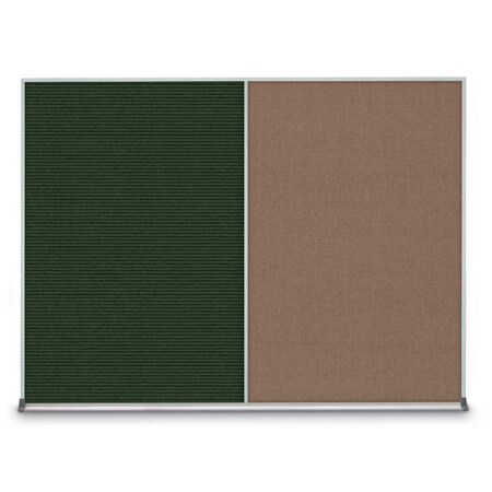 United Visual Products Triple Door Radius Plus Corkboard, 72" x UV8005PLUS-BLACK-DRKSPR